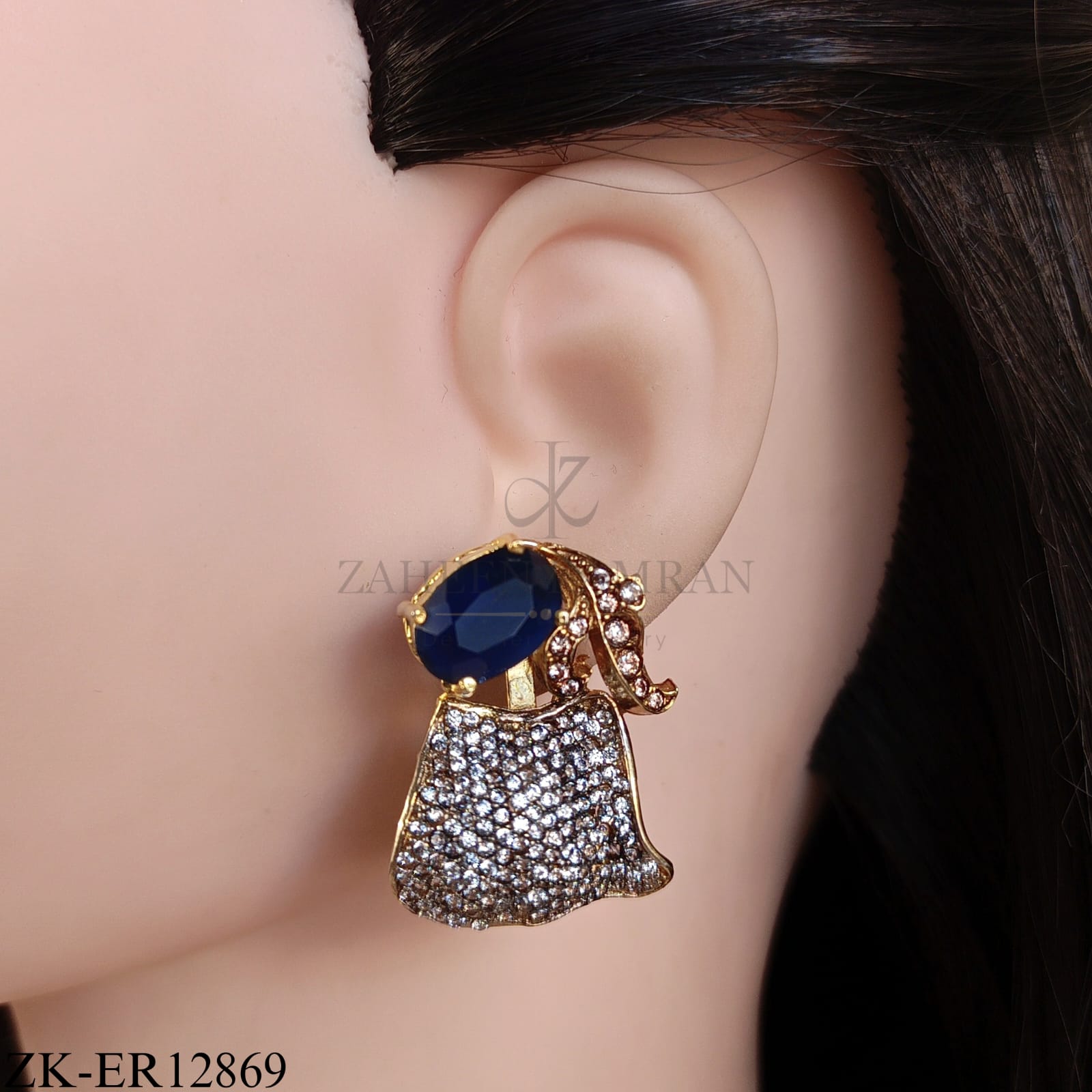 SAPPHIRE TINY ZIRCONIA EARRINGS