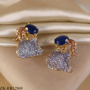 SAPPHIRE TINY ZIRCONIA EARRINGS