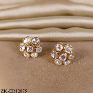 GOLDEN SHEESH FLORAL BUNCH EARRINGS