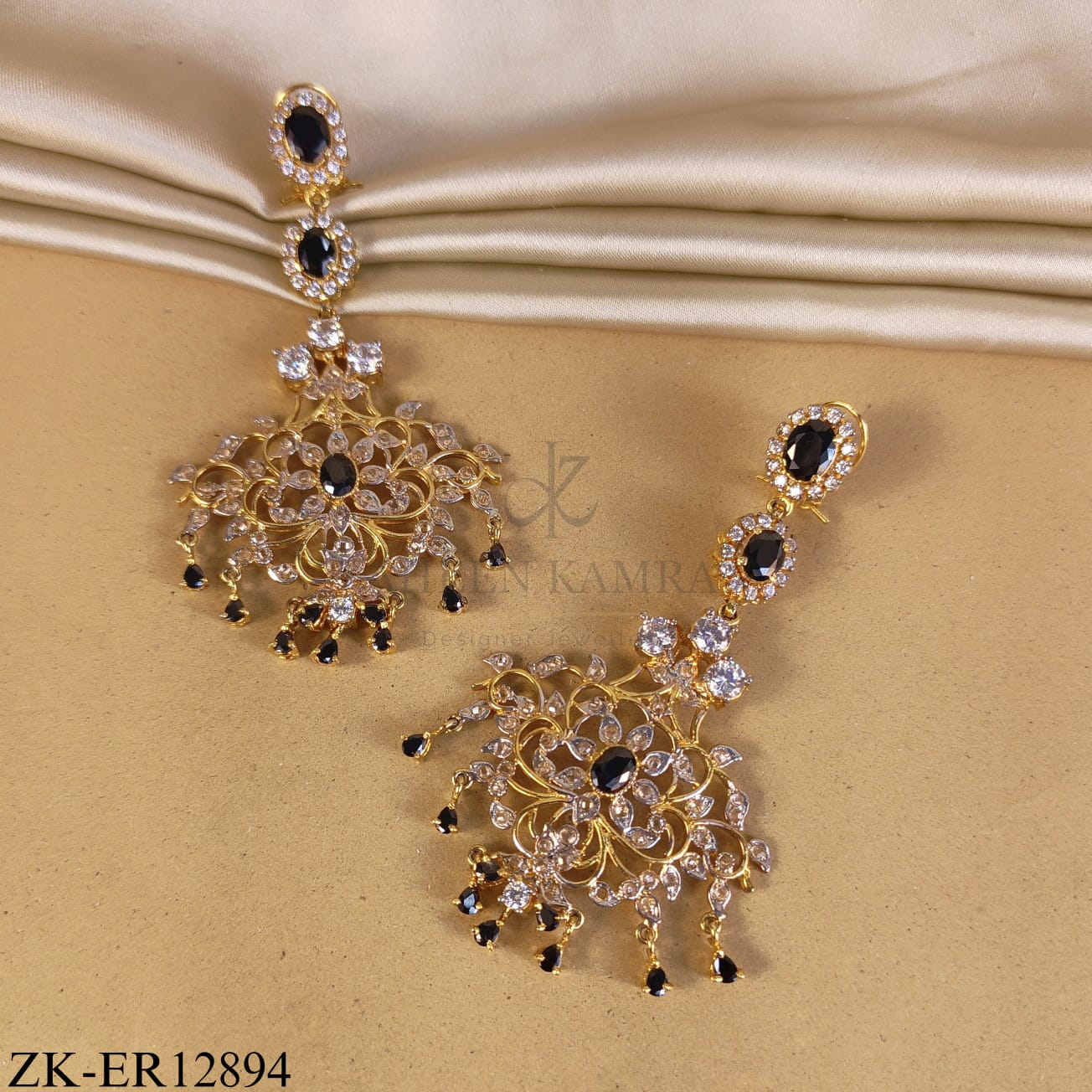 BLACK ZIRCONIA EARRINGS