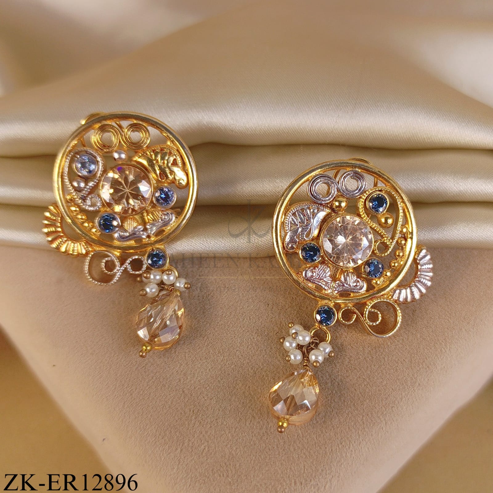 CHAMPAGNE SAPPHIRE EARRINGS
