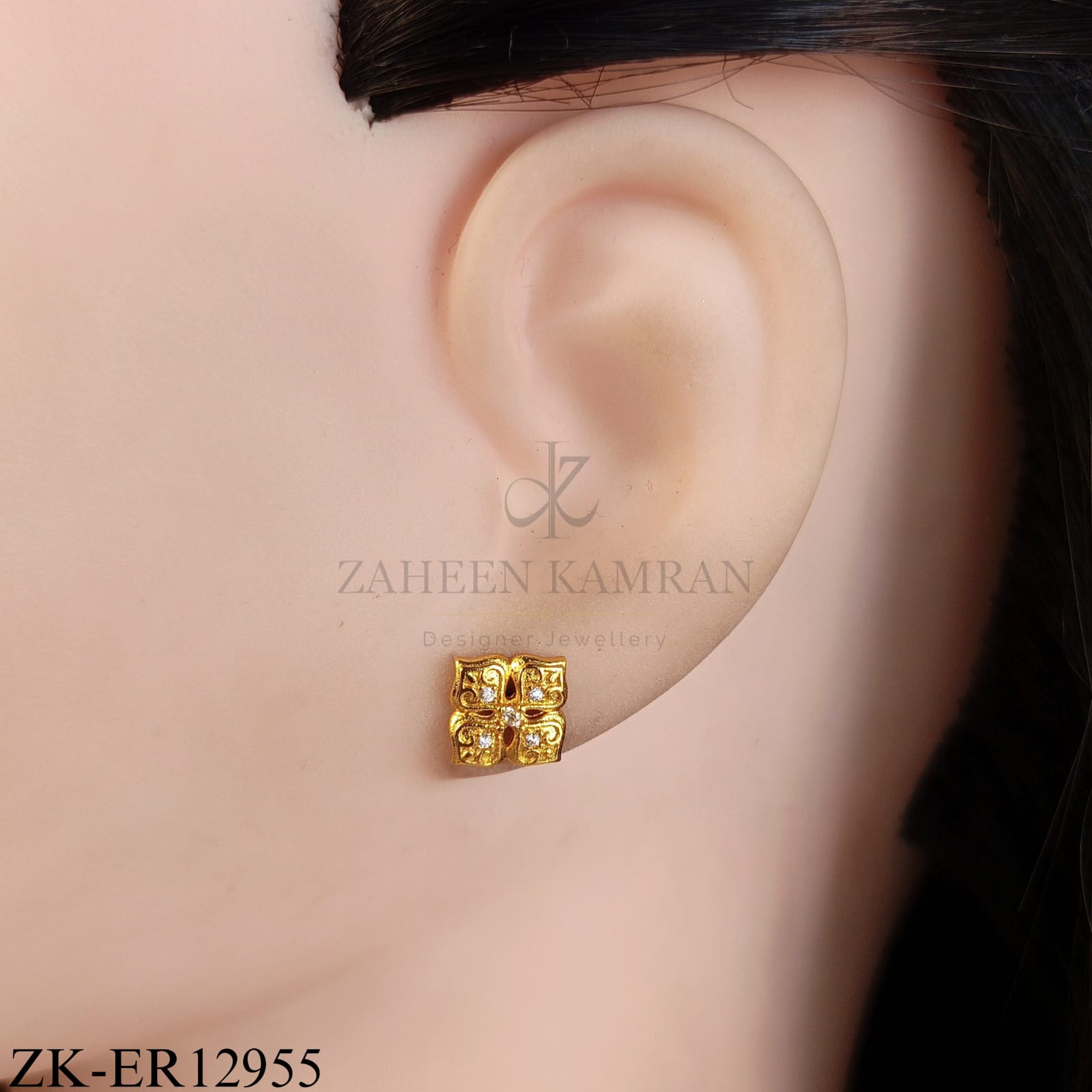 SQUARE FLORAL EARRINGS