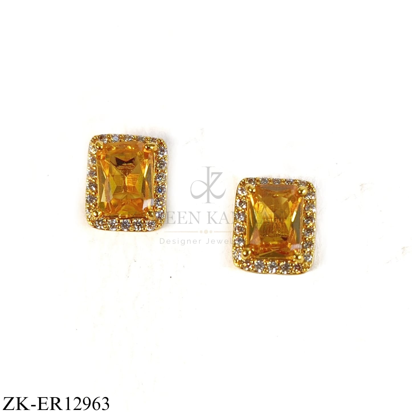 SQUARE CHAMPAGNE EARRINGS