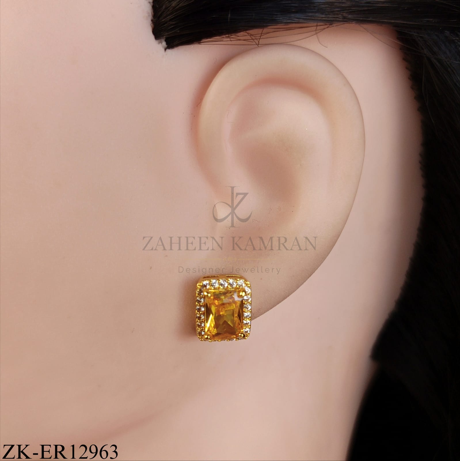 SQUARE CHAMPAGNE EARRINGS