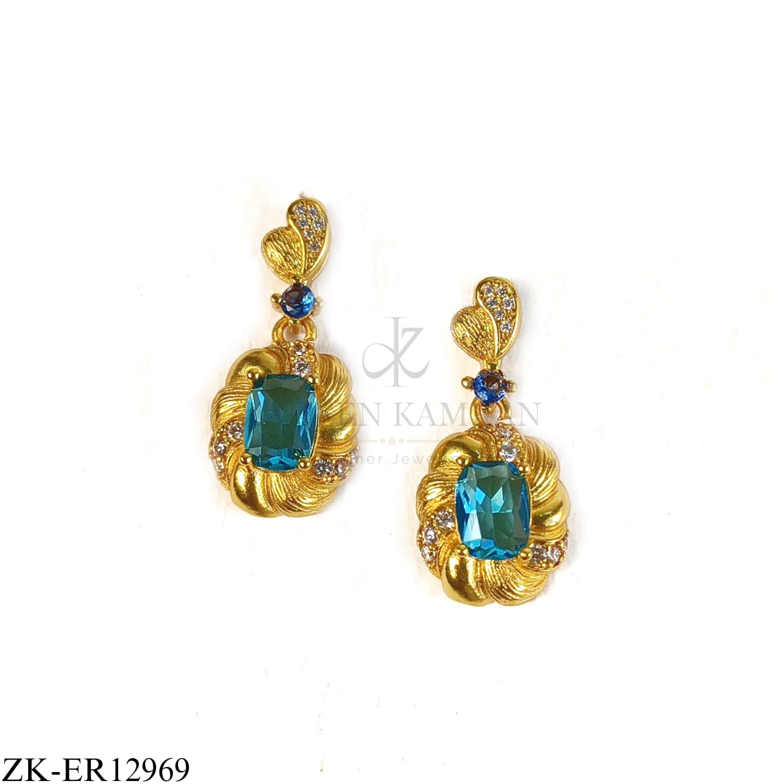 BLUE FLORAL EARRINGS