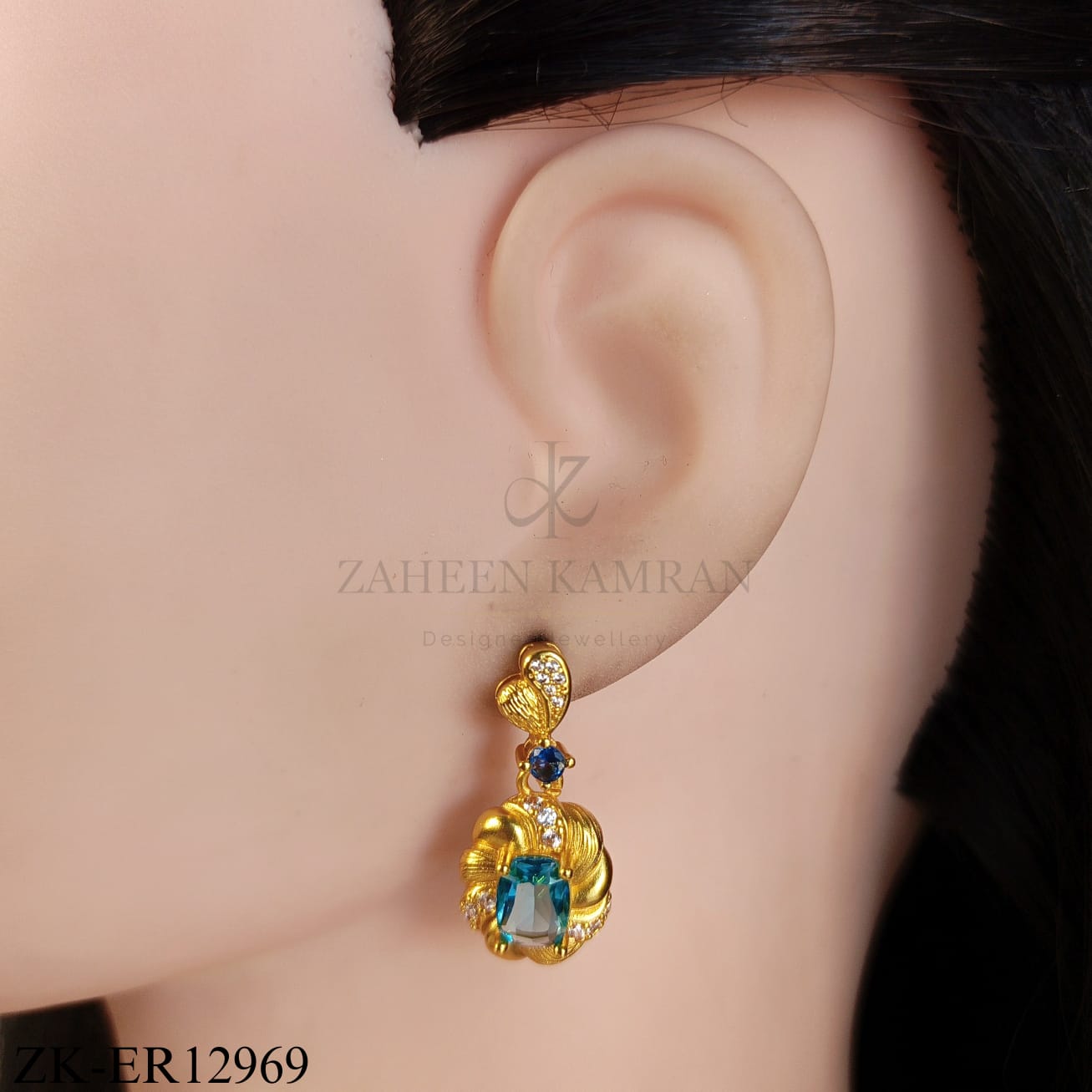 BLUE FLORAL EARRINGS