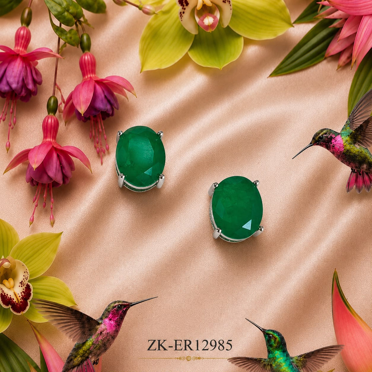 OVATE EMERALD EARRINGS