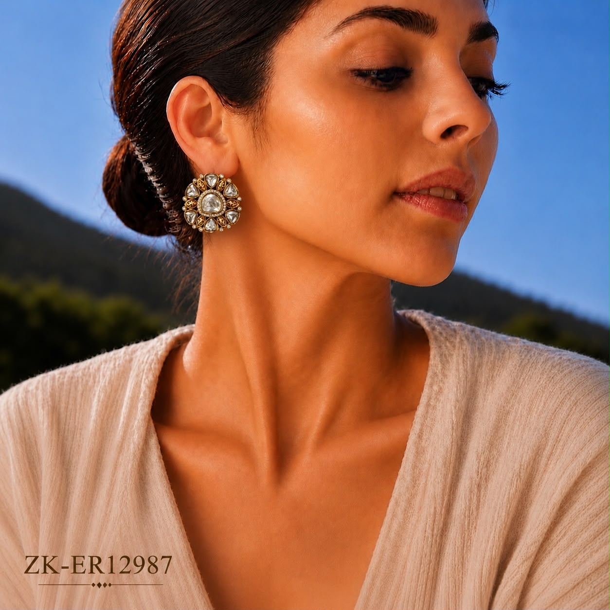 SHEESH FLORAL EARRINGS