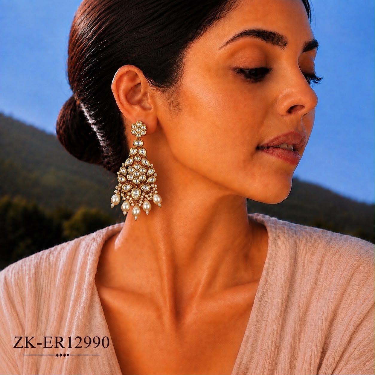 FLORAL KUNDAN EARRINGS