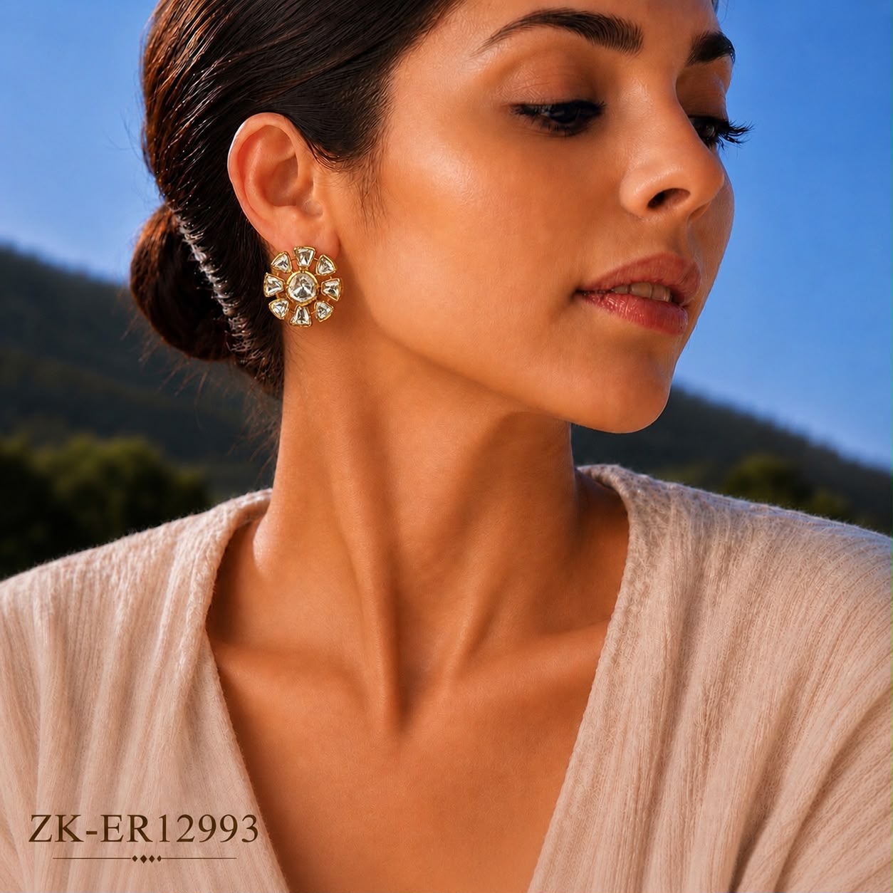 SHEESH FLORAL EARRINGS