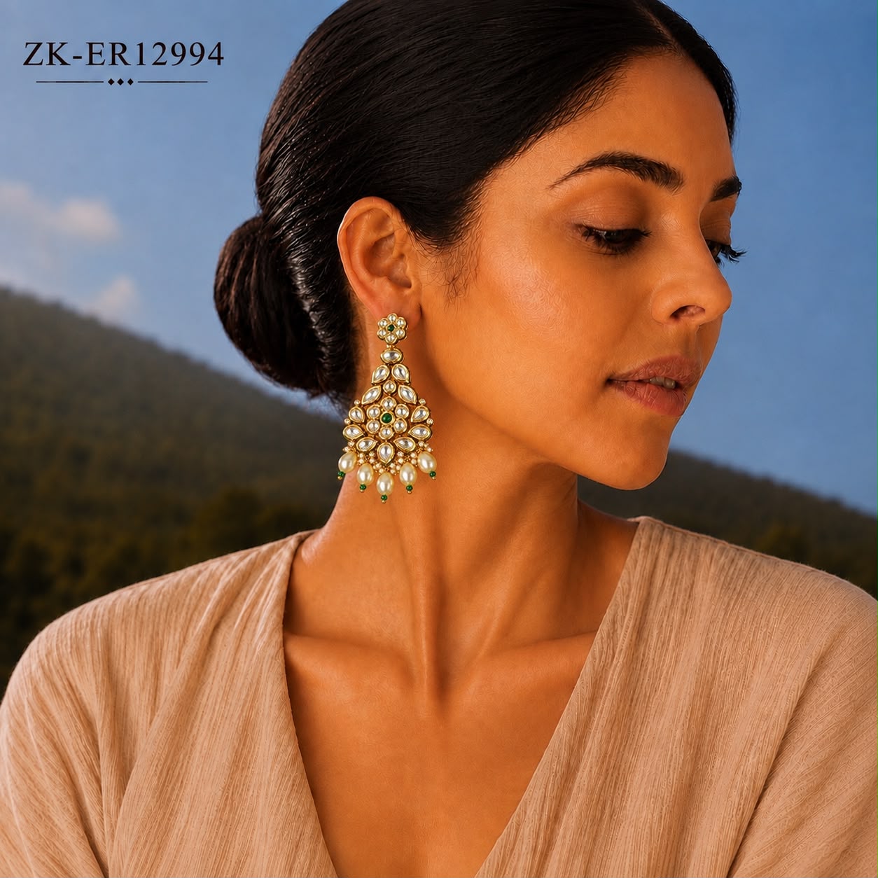 FLORAL KUNDAN EARRINGS