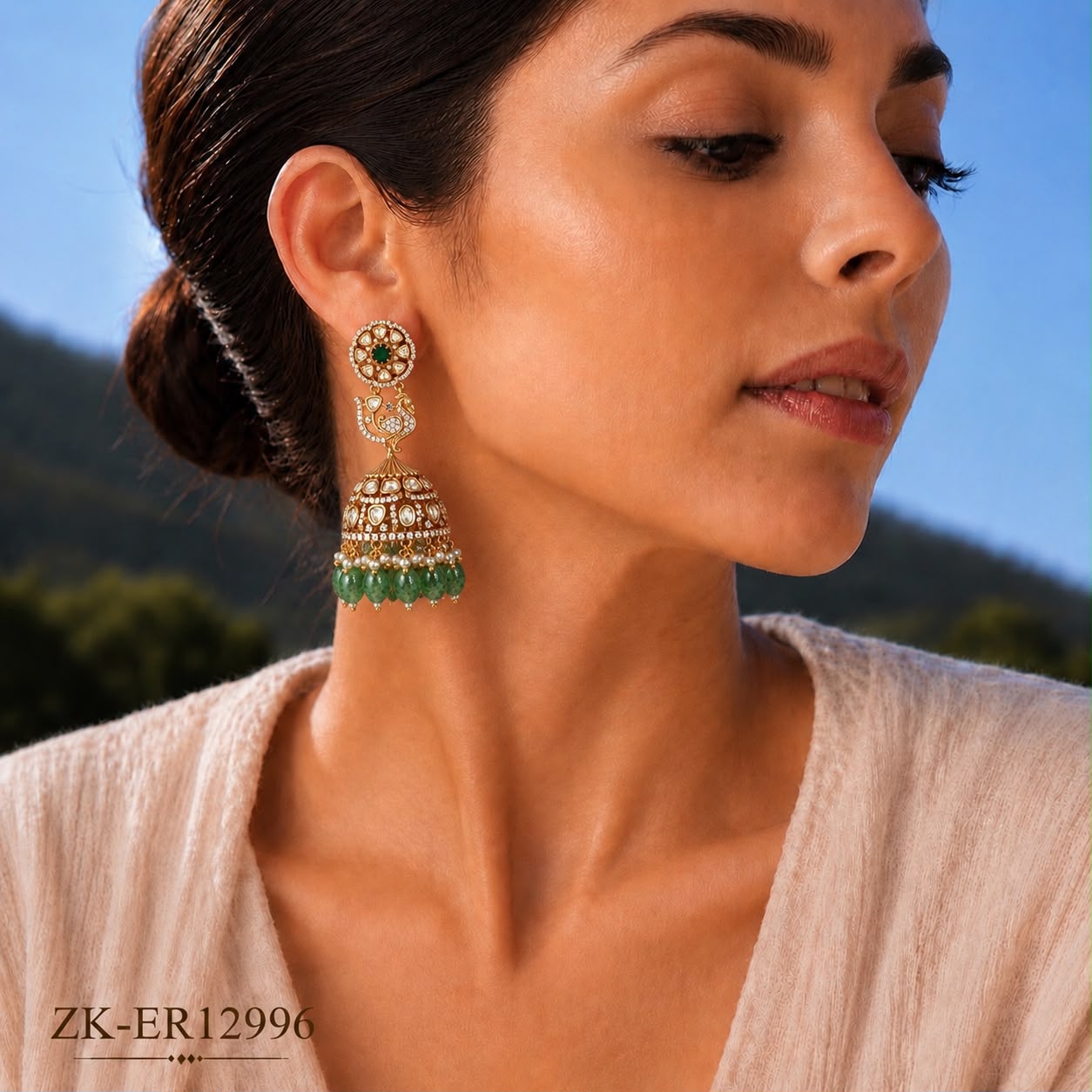 PEACOCK EMERALD EARRINGS