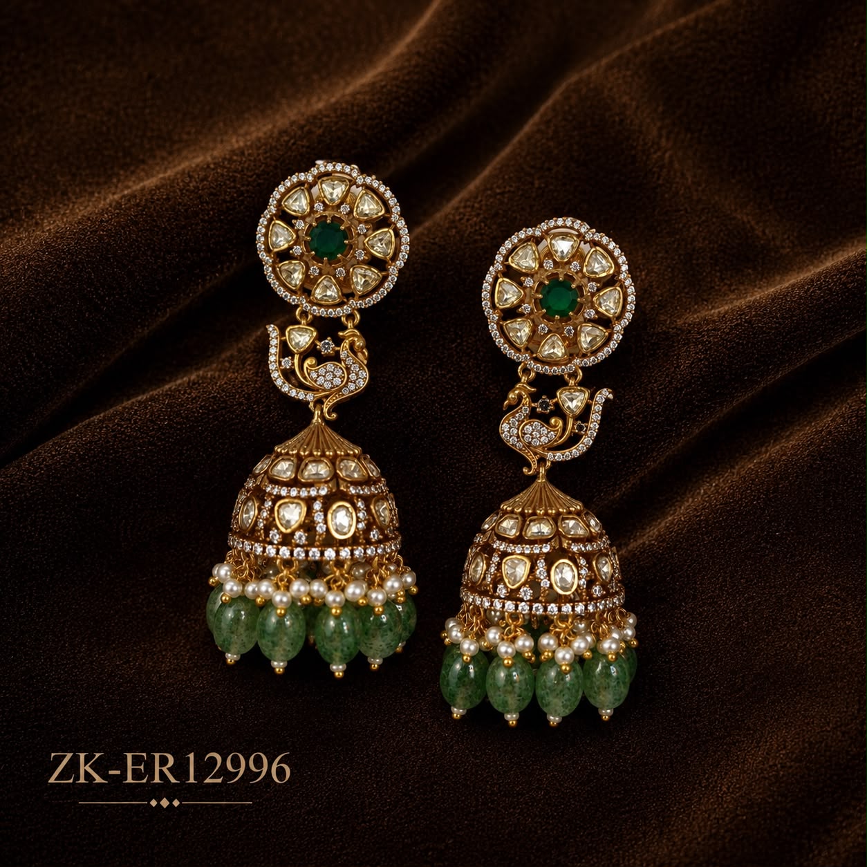 PEACOCK EMERALD EARRINGS