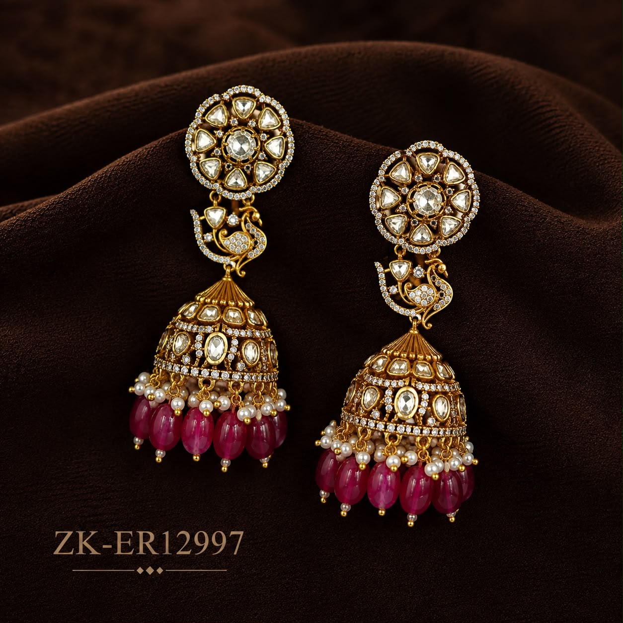 PEACOCK RUBY EARRINGS