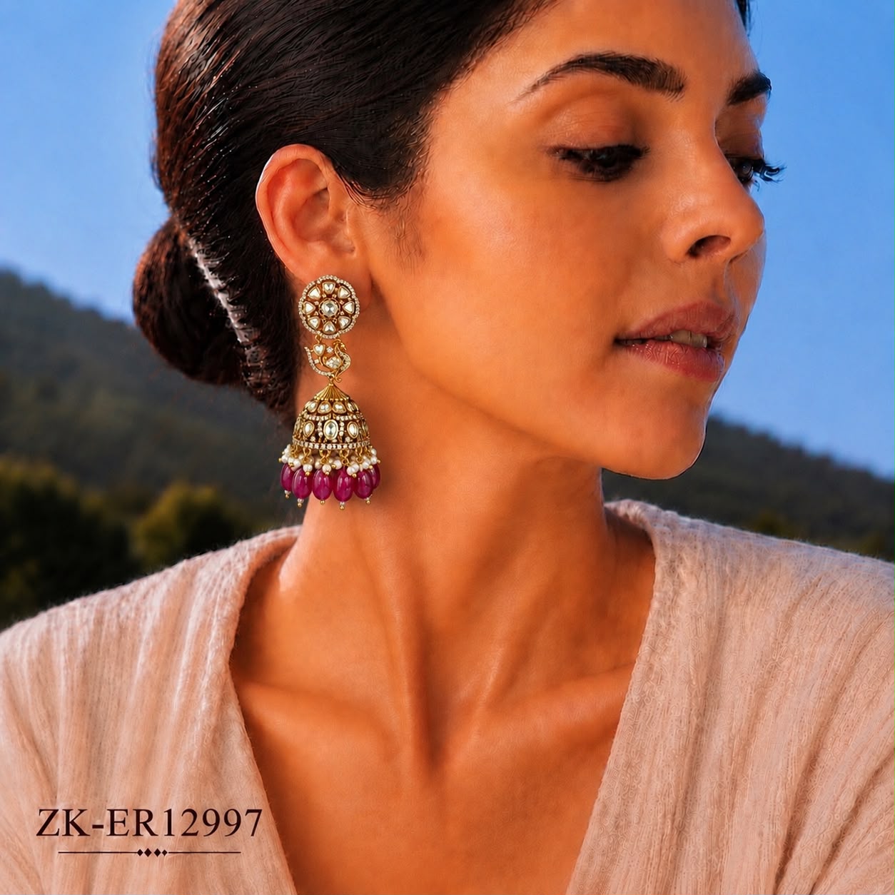 PEACOCK RUBY EARRINGS