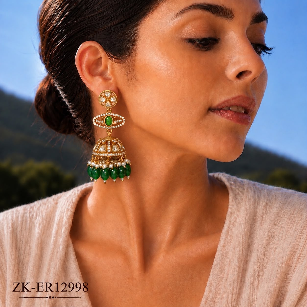 FLORAL EMERALD EARRINGS