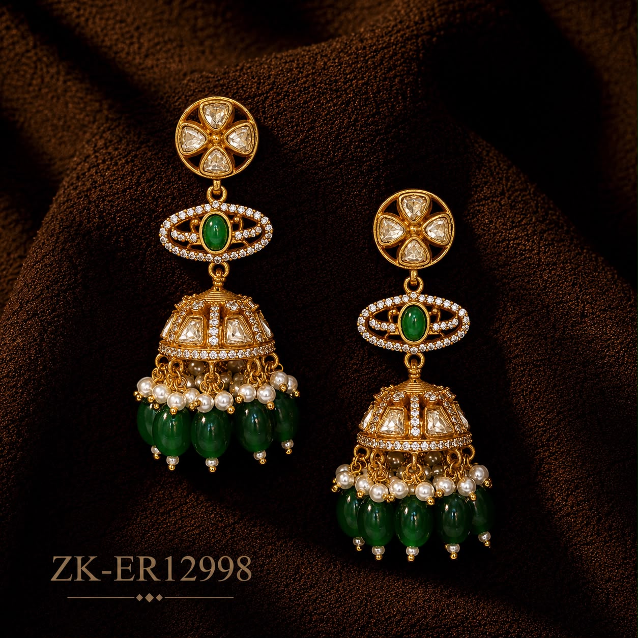 FLORAL EMERALD EARRINGS