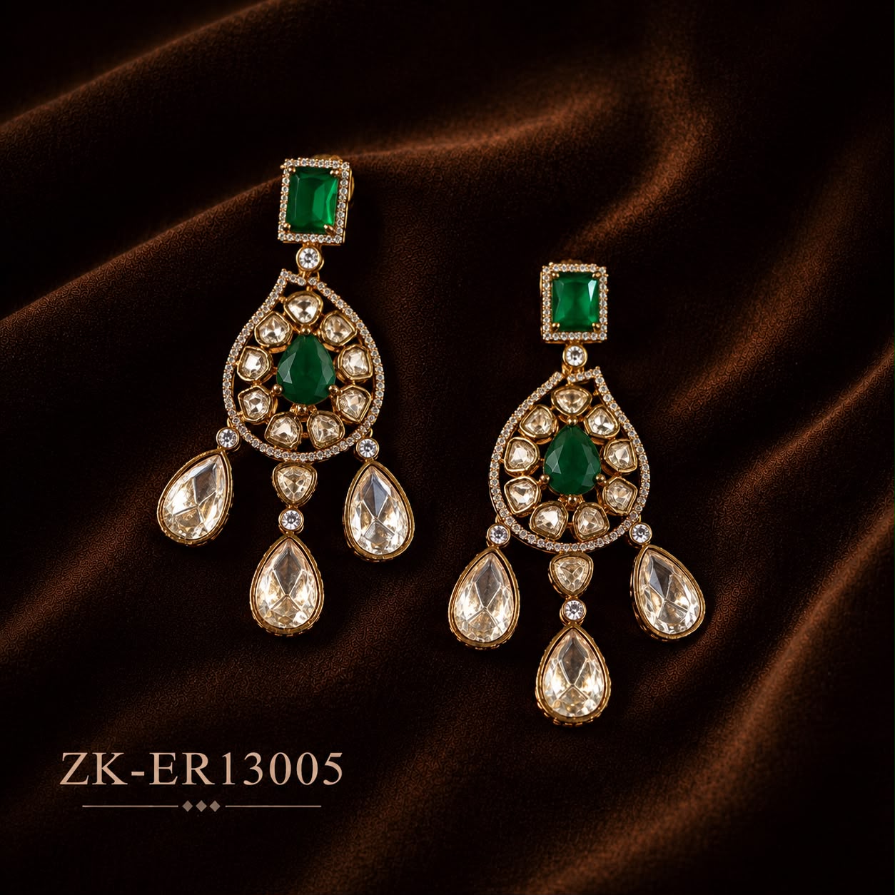 KUNDAN TEARDROP EARRINGS