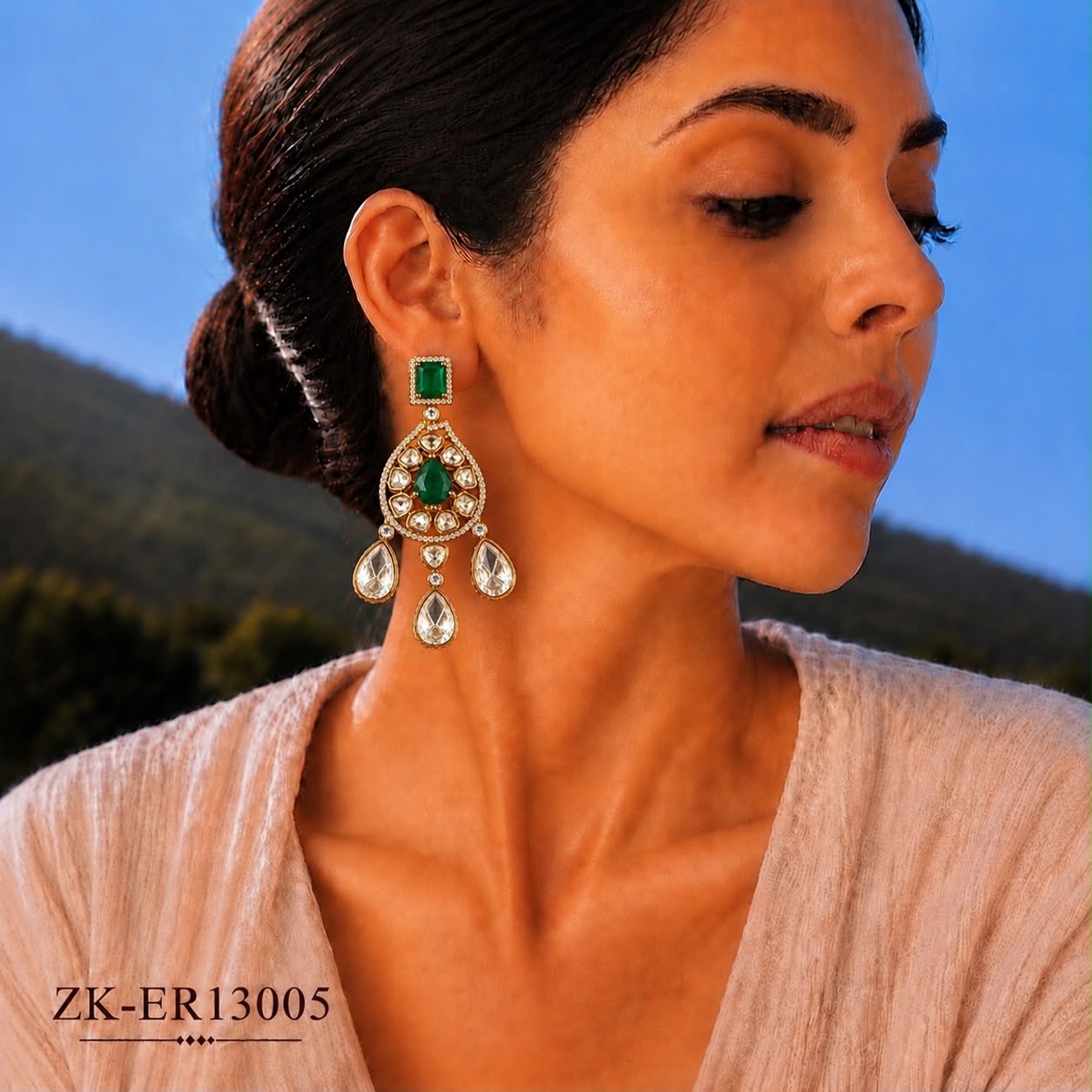 KUNDAN TEARDROP EARRINGS