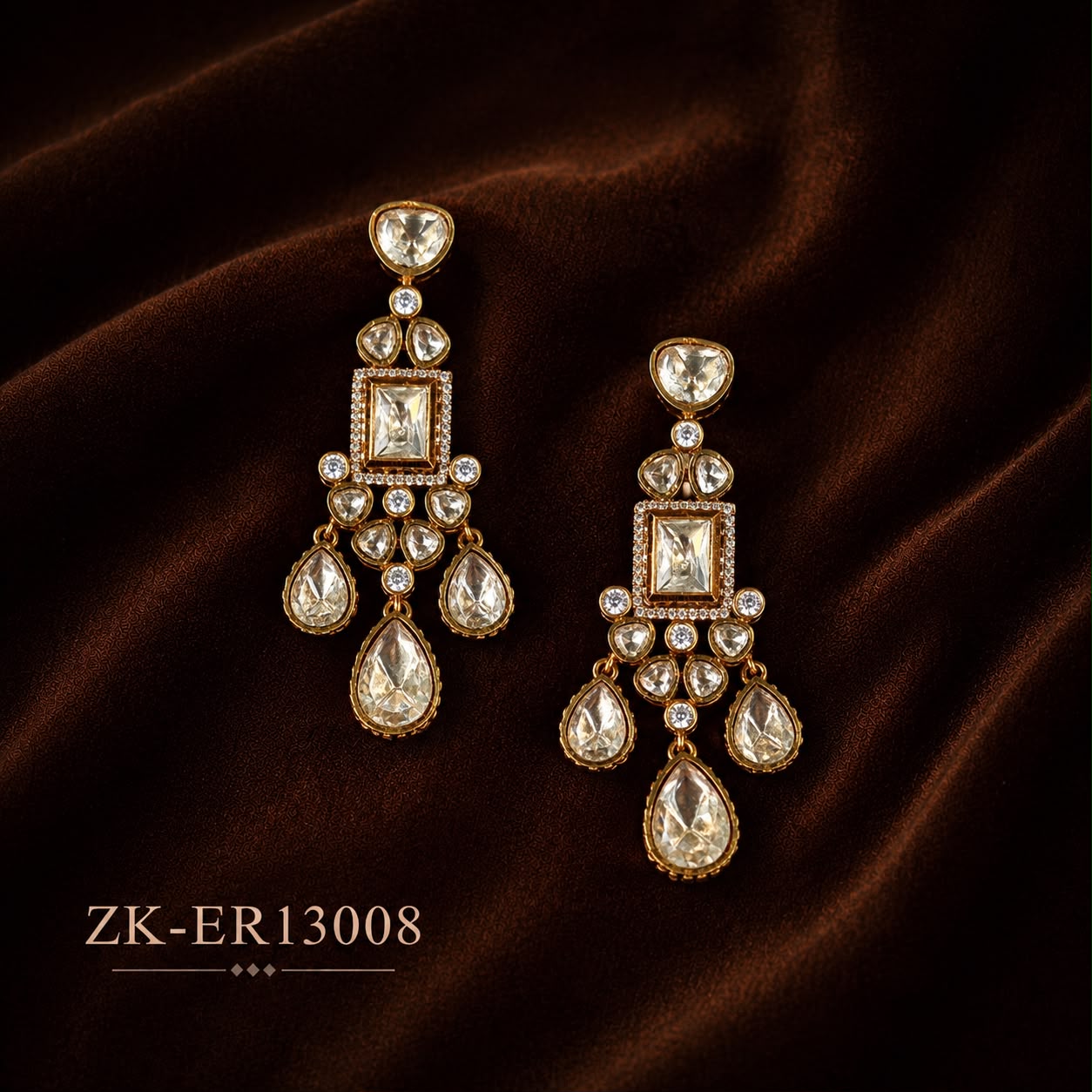 KUNDAN TEARDROP EARRINGS