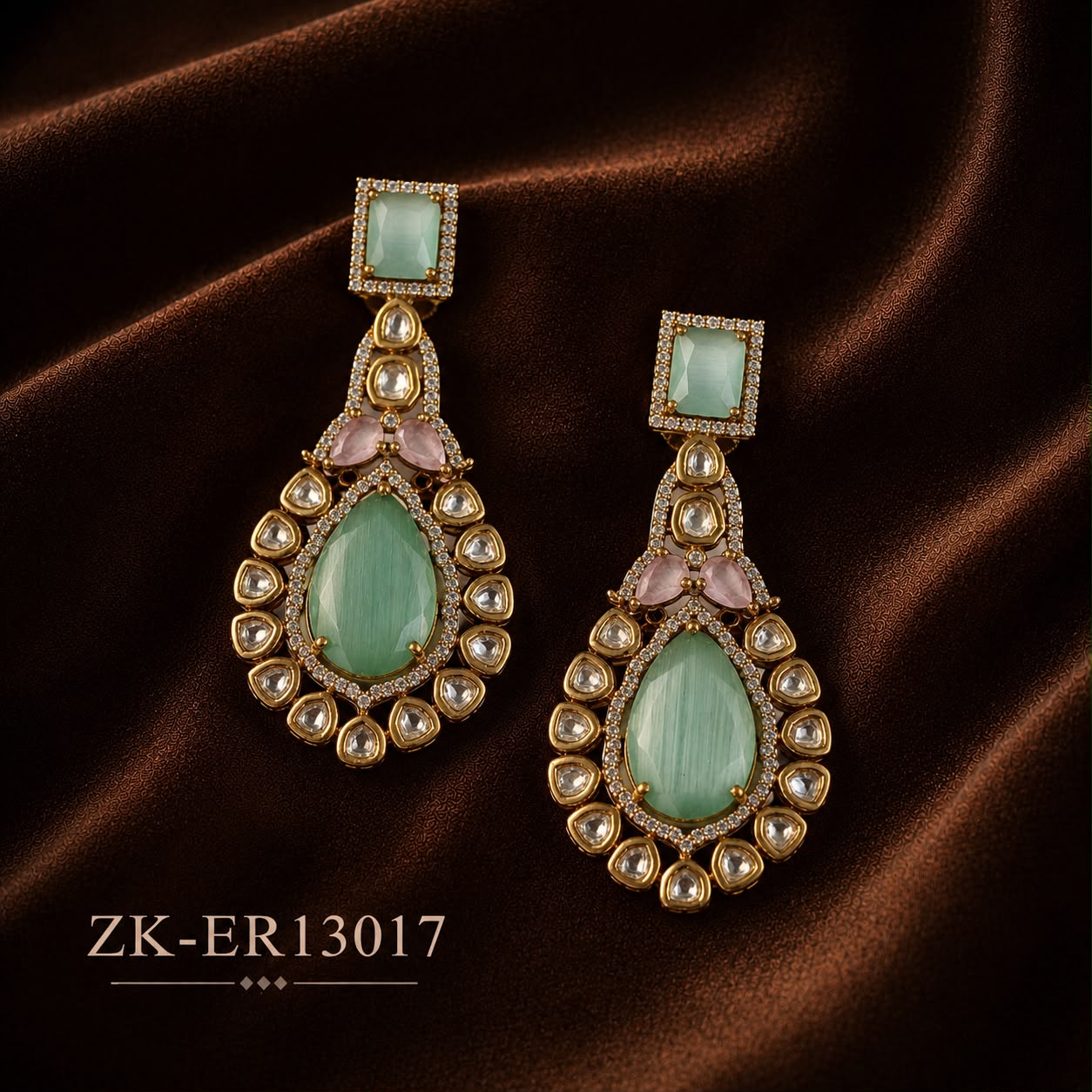 EMERALD KUNDAN EARRINGS
