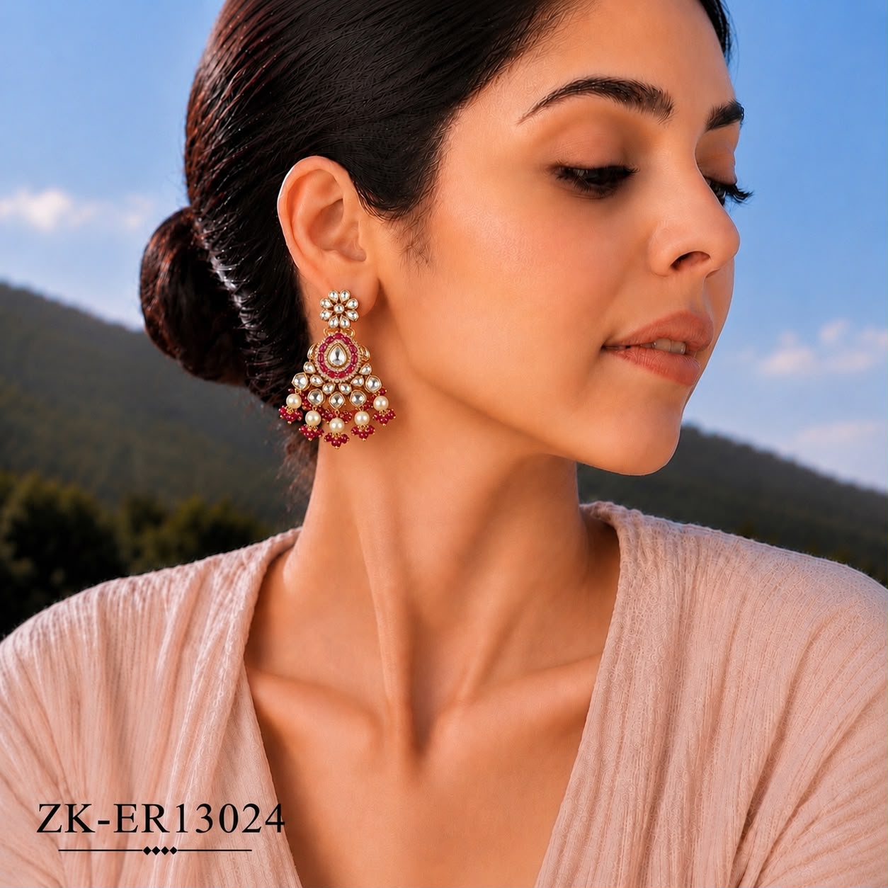 RUBY KUNDAN EARRINGS
