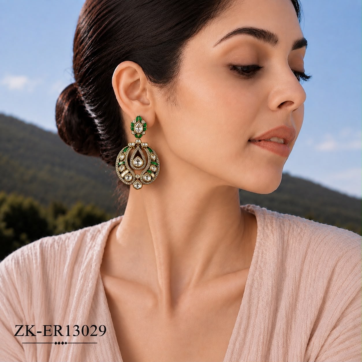 EMERALD SHEESH EARRINGS