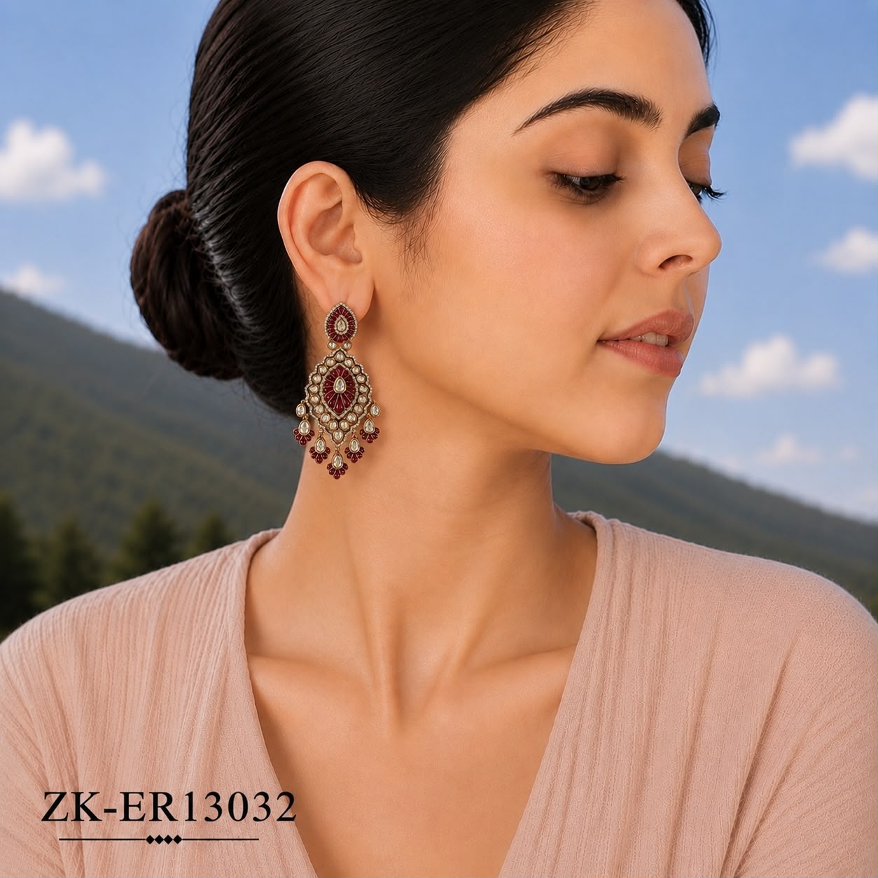 RUBY KUNDAN EARRINGS