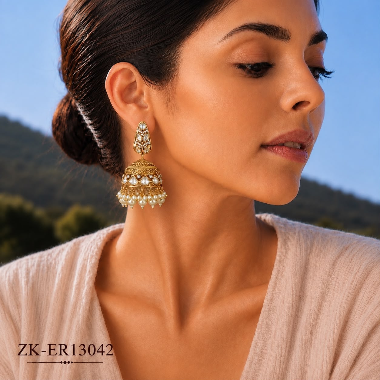 KUNDAN PEARLS EARRINGS