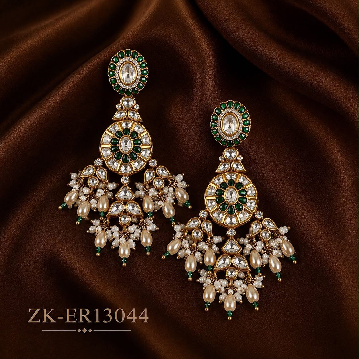 EMERALD KUNDAN EARRINGS