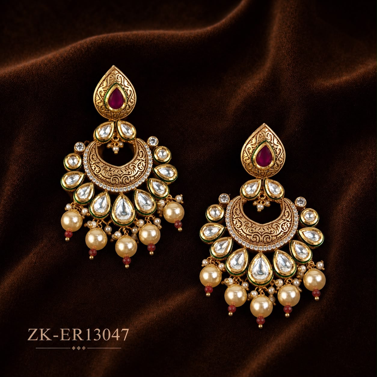 RUBY KUNDAN EARRINGS