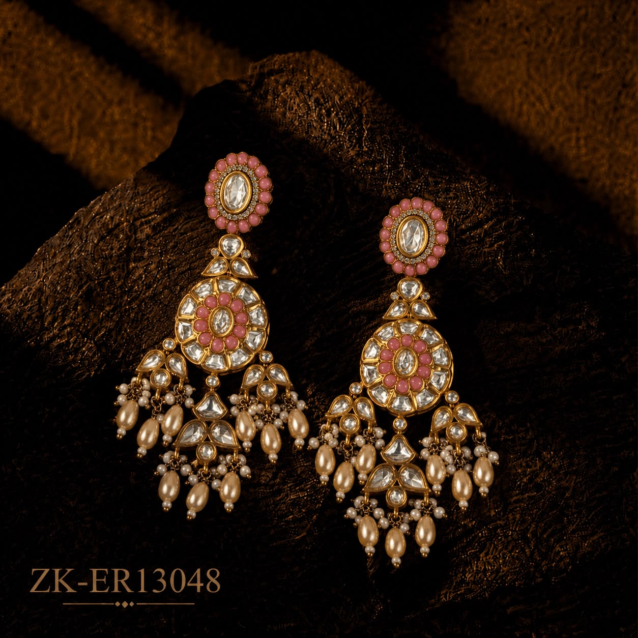 SOFT PINK KUNDAN EARRINGS