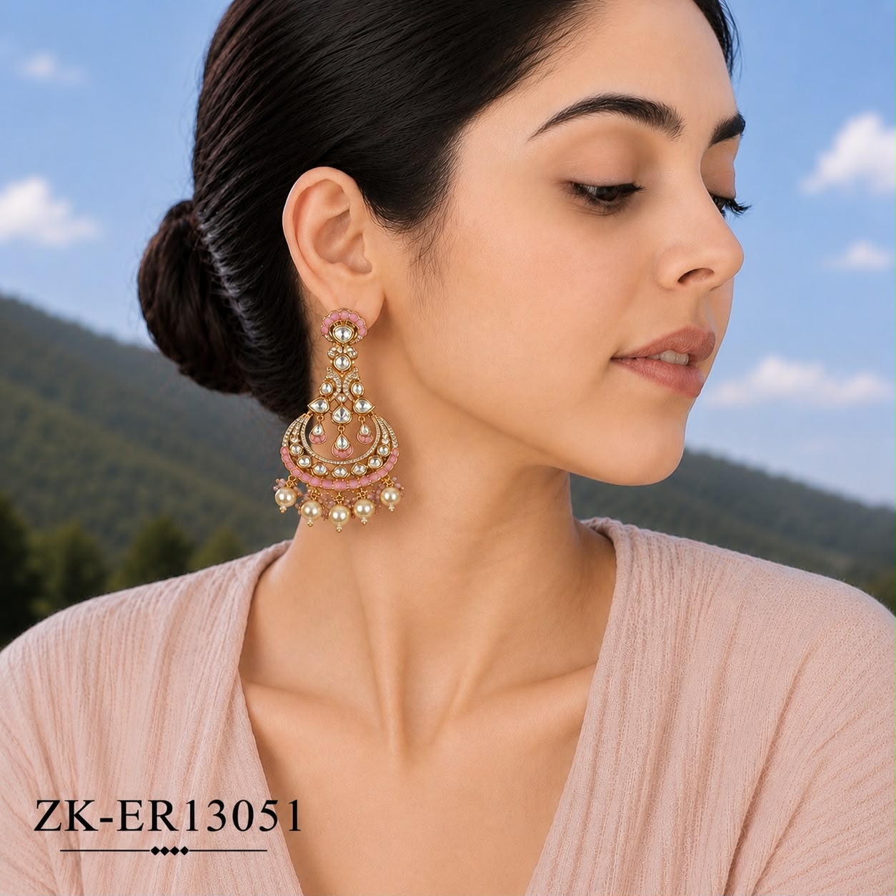 PEACH STONES EARRINGS