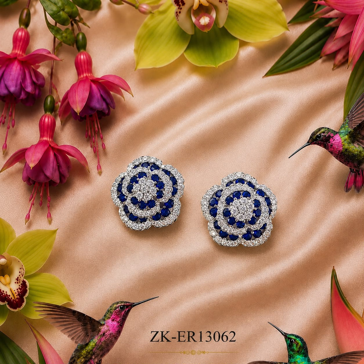 SAPPHIRE BLOSSOM EARRINGS