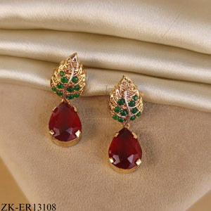RUBY LEAFLET EARRINGS