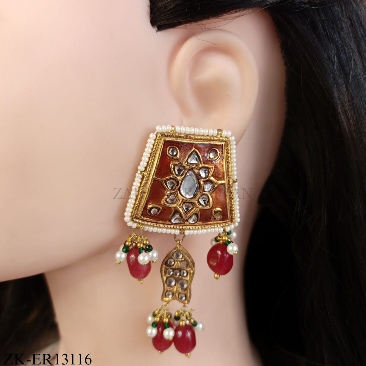 RUBY KUNDAN EARRINGS