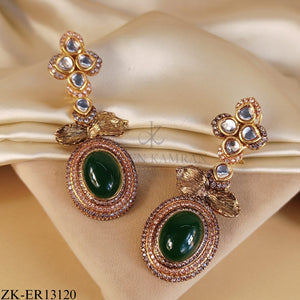 KUNDAN EMERALD EARRINGS