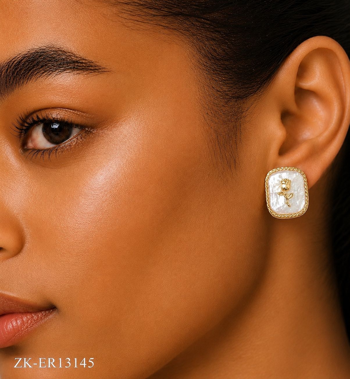 PEARL LIKE SQUARE EARRINGS