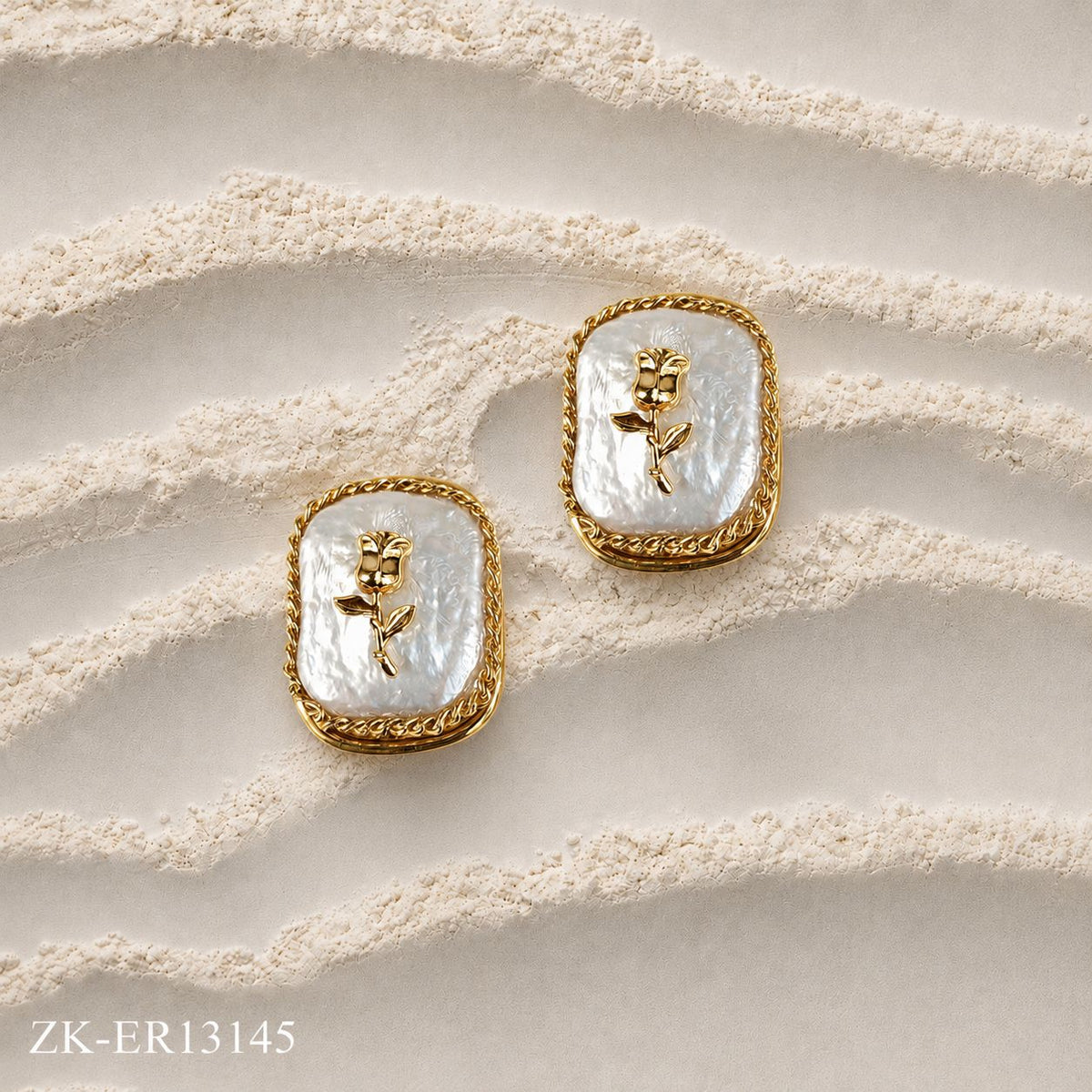 PEARL LIKE SQUARE EARRINGS