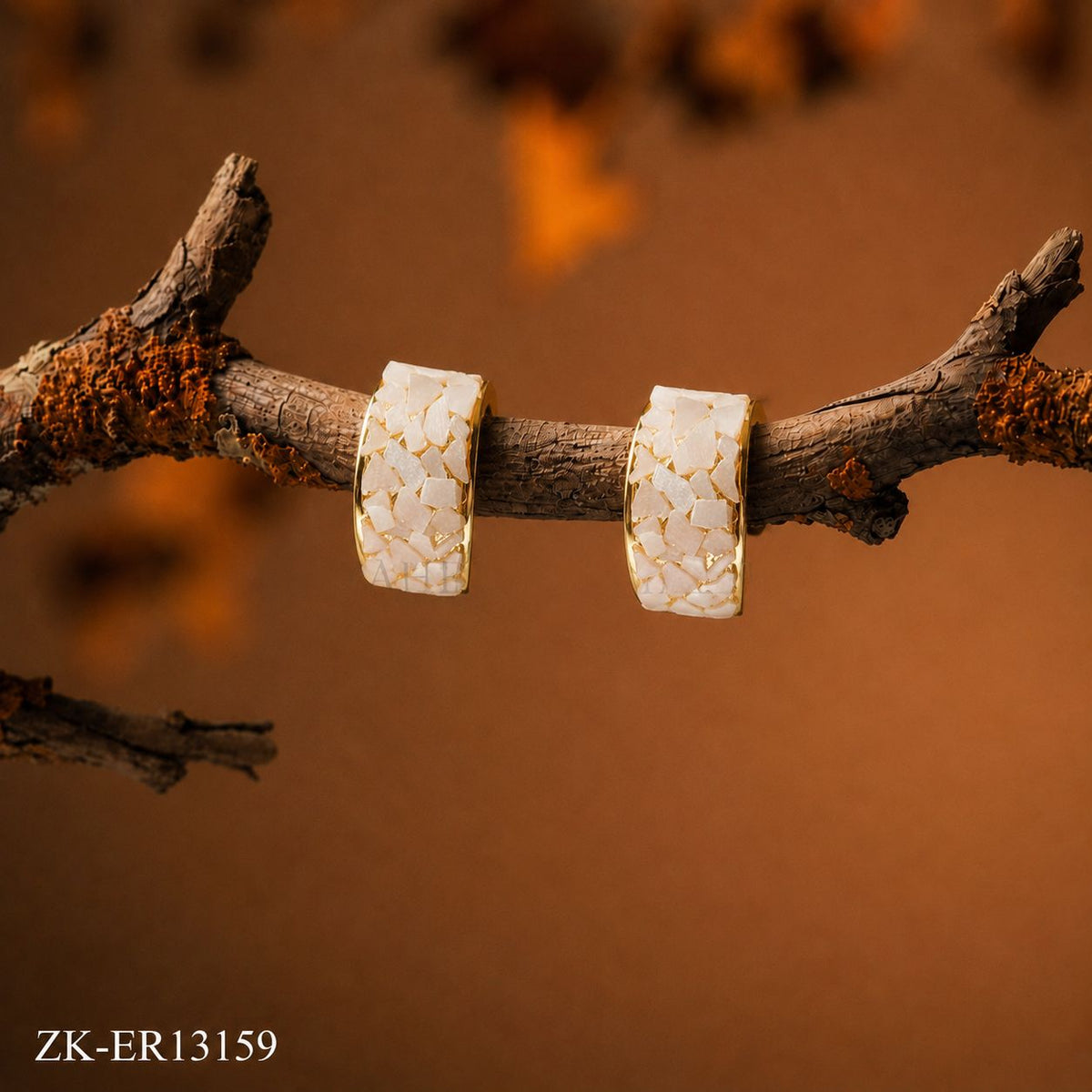 WHITE MOSAIC EARRINGS