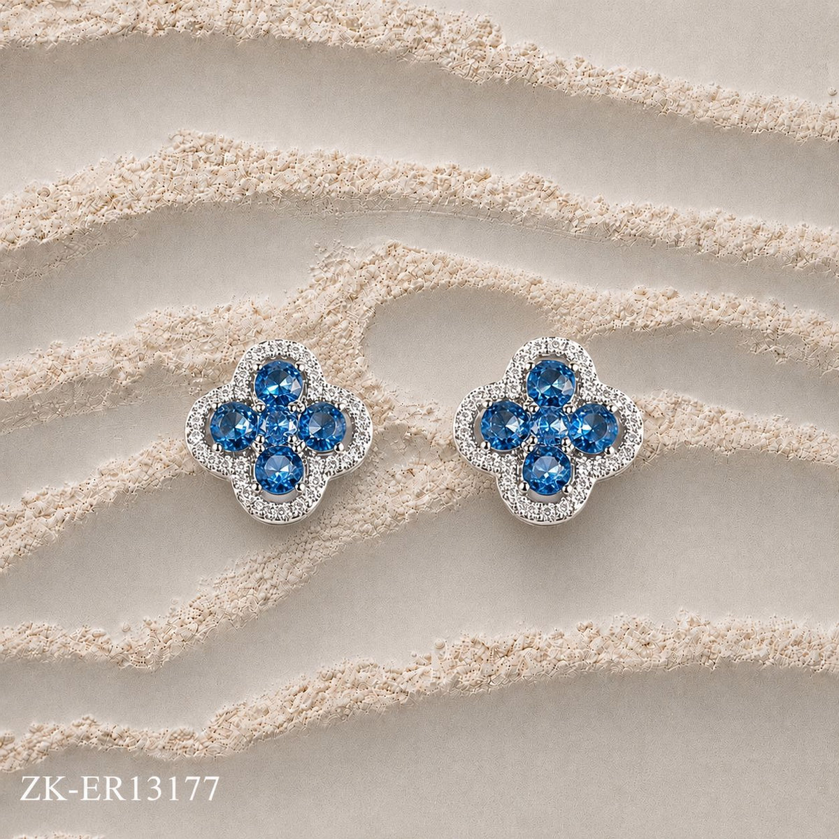 BLUE FLORAL EARRINGS