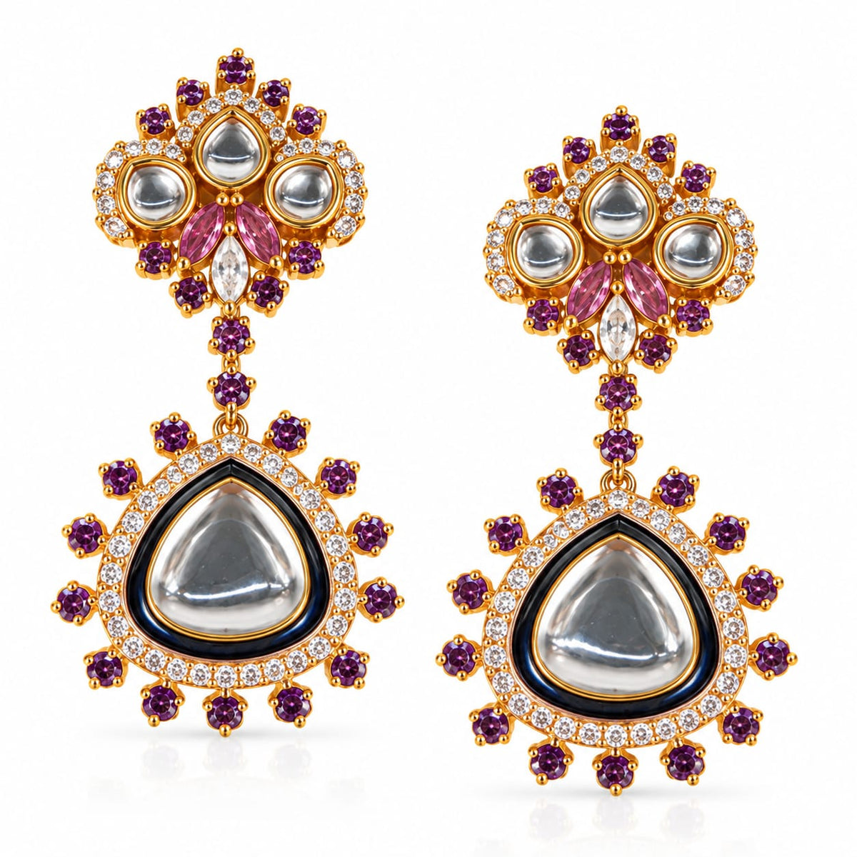 KUNDAN AMETHYST EARRINGS