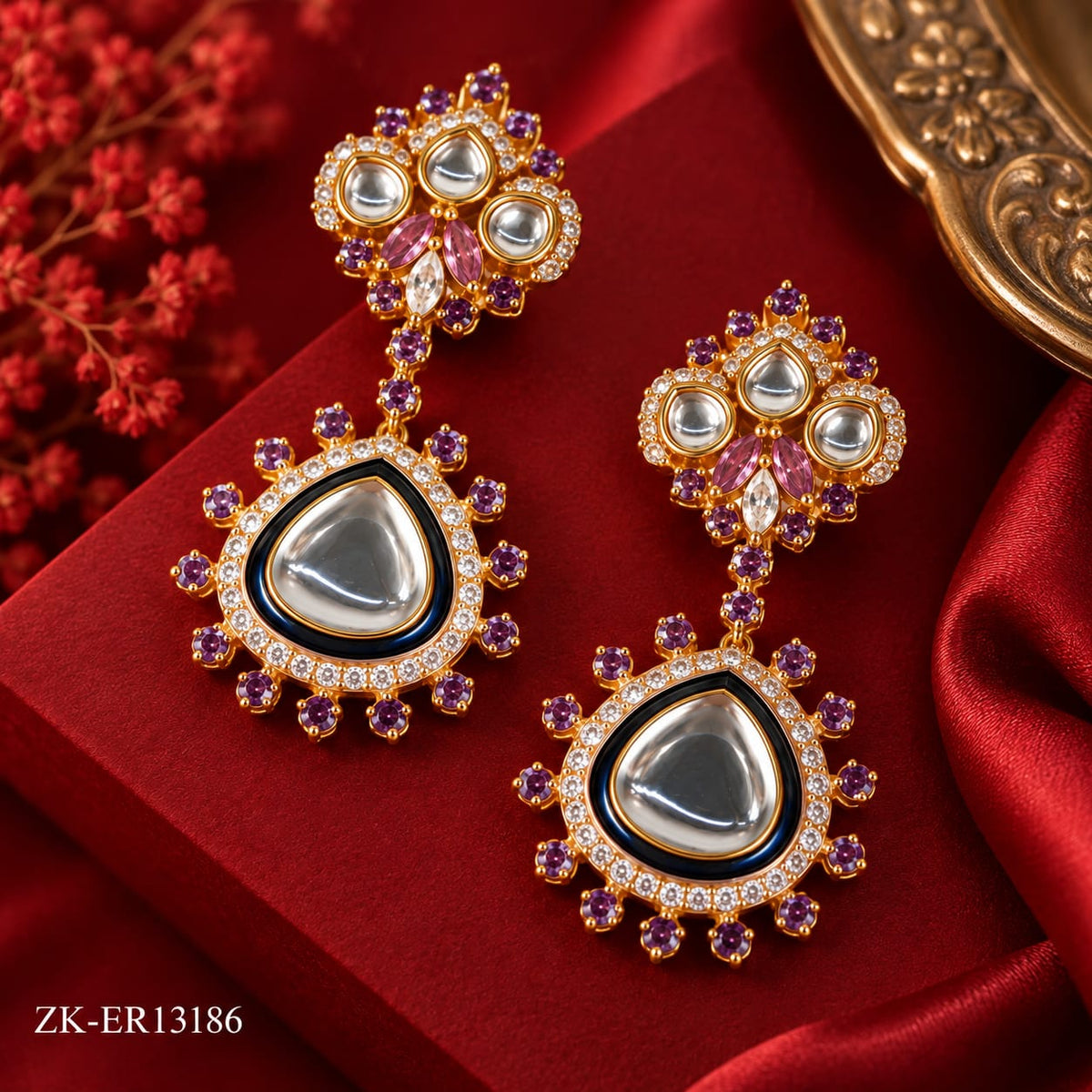KUNDAN AMETHYST EARRINGS