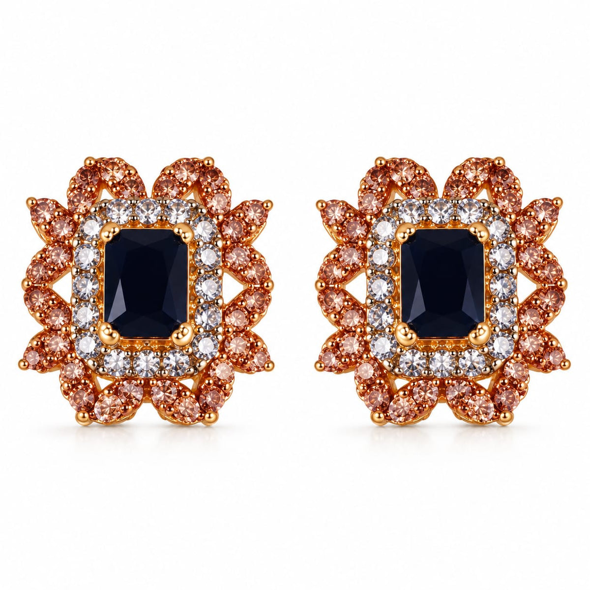 SAPPHIRE SQUARE EARRINGS