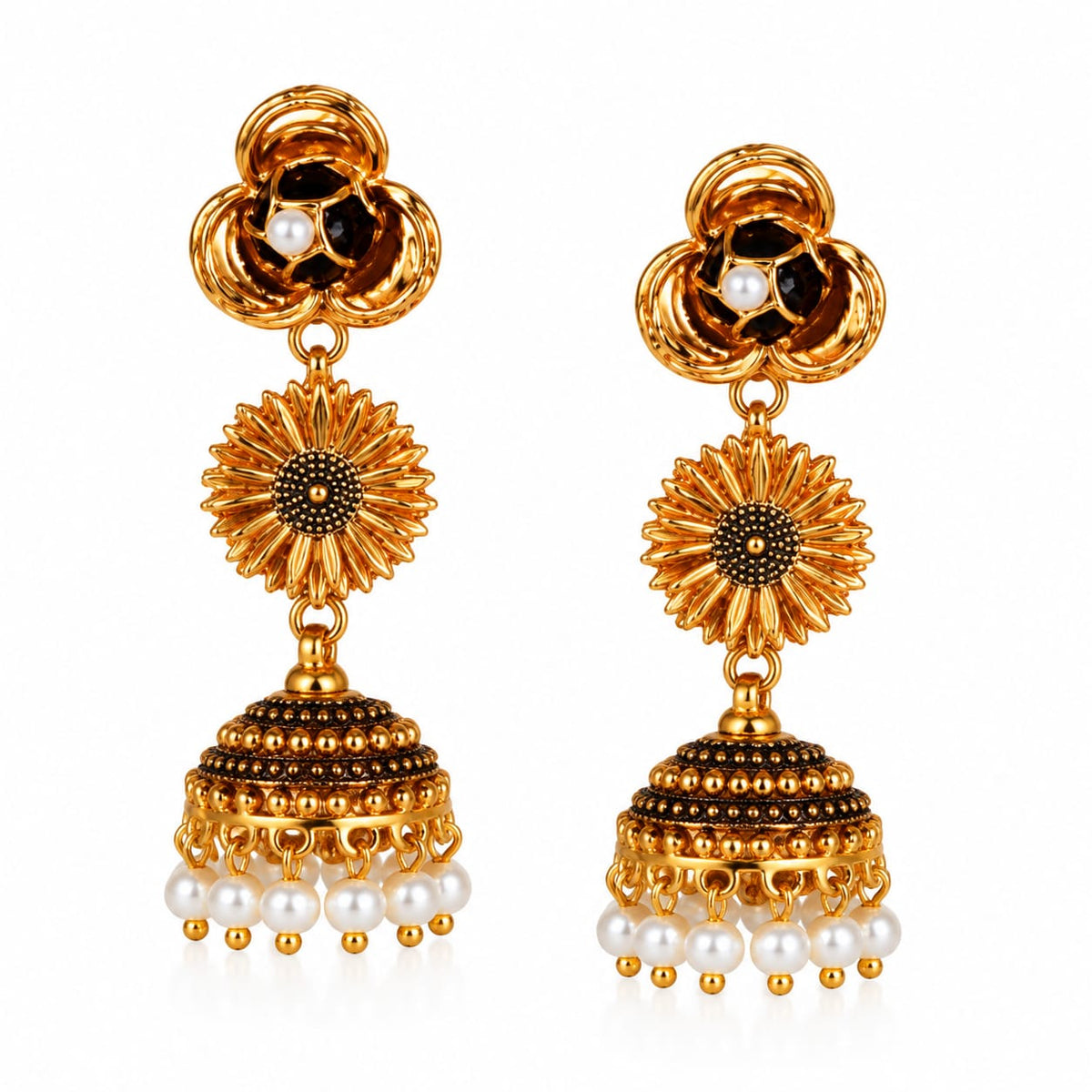 GOLDEN FLORAL EARRINGS