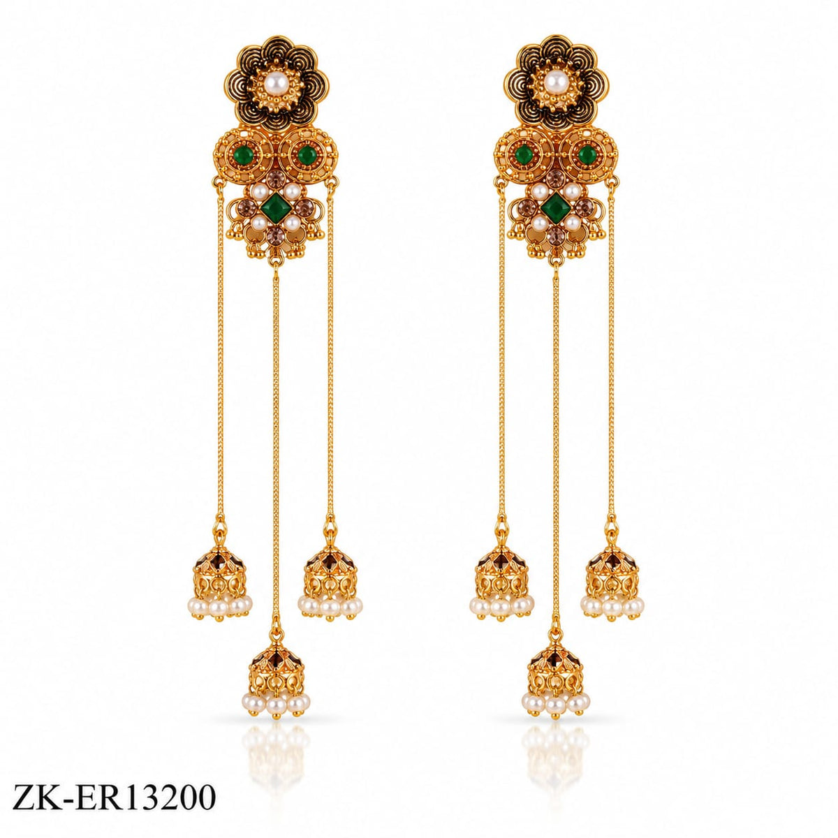 EMERALD CHAIN EARRINGS