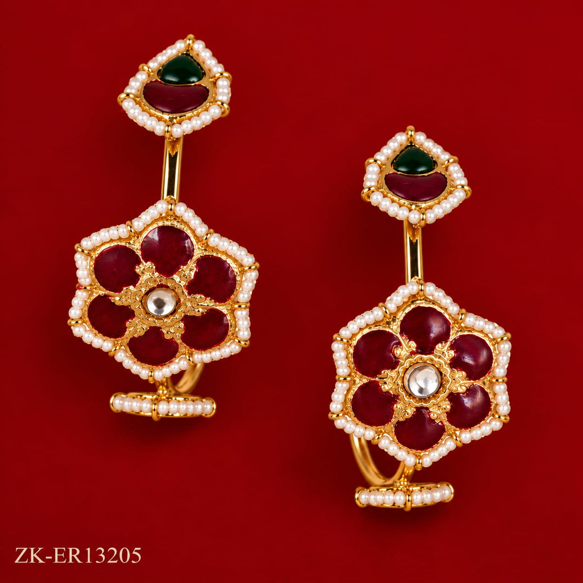 RUBY FLORAL EARRINGS