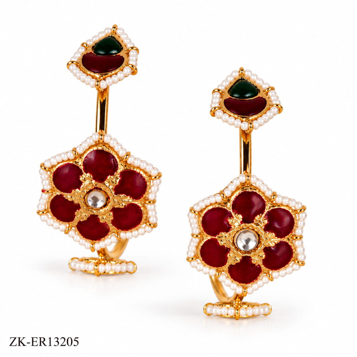 RUBY FLORAL EARRINGS