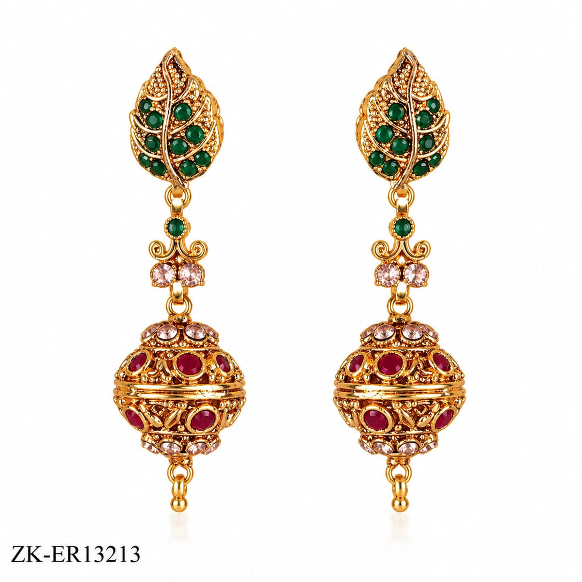 EMERALD LEAF EARRINGS