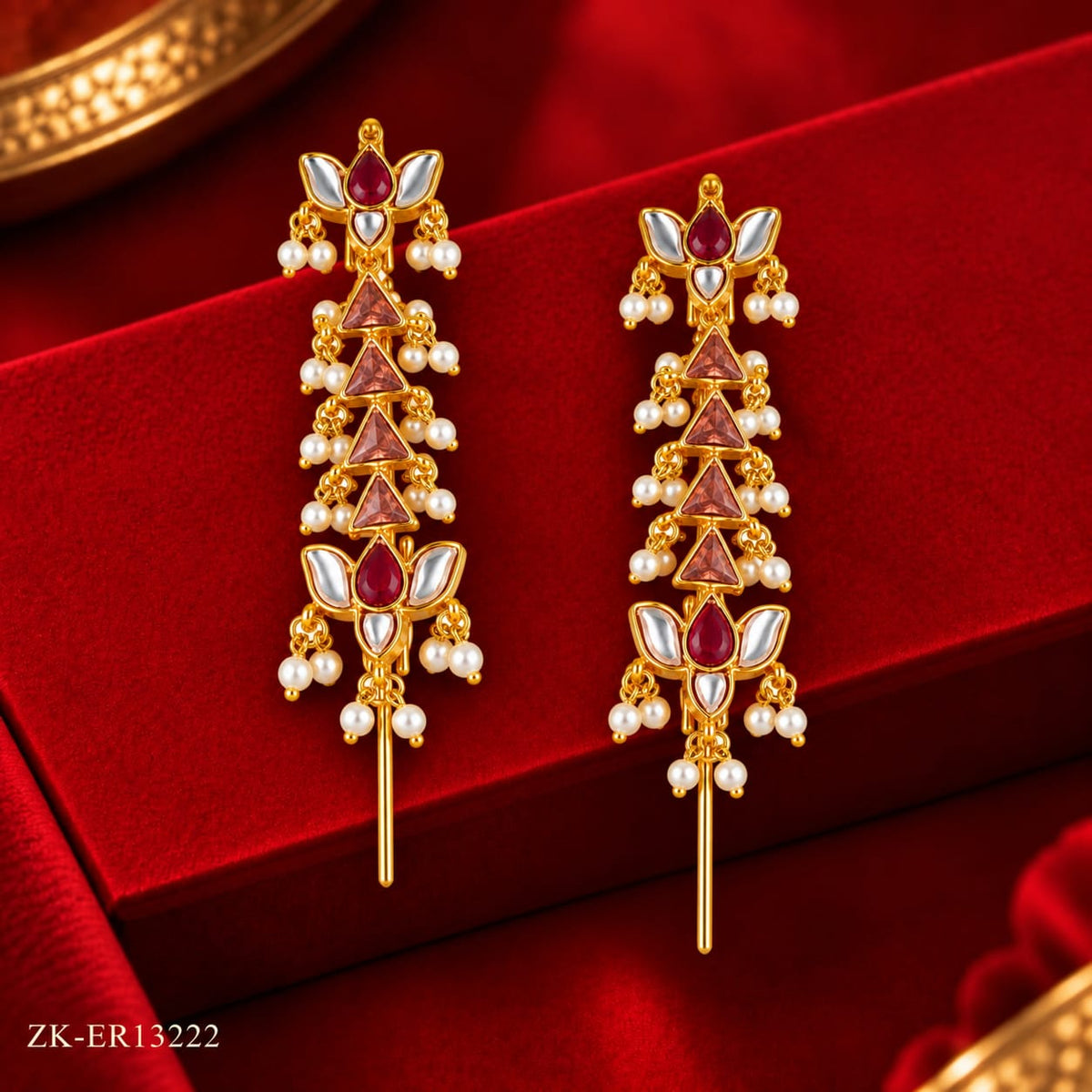 RUBY LOTUS EARRINGS